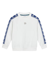 Jersey round-neck sweatshirt with DG logo band - | Dolce & Gabbana