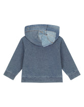 Zip-up stretch jersey denim hoodie - | Dolce & Gabbana