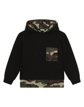 Camouflage nylon and jersey hoodie - | Dolce & Gabbana