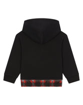 Tartan nylon and jersey hoodie - | Dolce & Gabbana