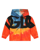 Tie-dye hoodie with DG logo - | Dolce & Gabbana