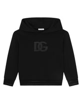 Jersey hoodie with DG logo embroidery - | Dolce & Gabbana