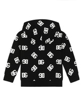 Jersey hoodie with DG logo print - | Dolce & Gabbana