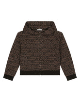 Zip-up hoodie with all-over logo print - | Dolce & Gabbana