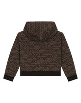 Zip-up hoodie with all-over logo print - | Dolce & Gabbana