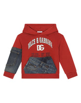 Jersey and denim hoodie - | Dolce & Gabbana