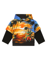 Jersey hoodie with Hawaiian print - | Dolce & Gabbana