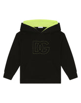Jersey hoodie with DG logo patch - | Dolce & Gabbana