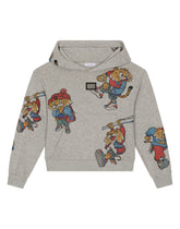 Hoodie with mascot print and logo tag - | Dolce & Gabbana