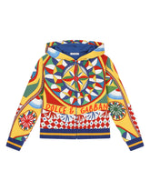 Zip-up hoodie with Carretto print - | Dolce & Gabbana
