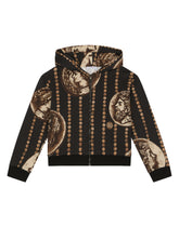Zip-up hoodie with all-over coin print - | Dolce & Gabbana