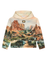 Hoodie with canyon print and logo tag - | Dolce & Gabbana