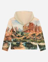Hoodie with canyon print and logo tag - | Dolce & Gabbana