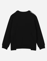 Long-sleeved round-neck sweatshirt with logo print and branded trims - | Dolce & Gabbana