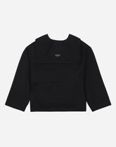 Cotton twill sweatshirt with a sailor collar - | Dolce & Gabbana