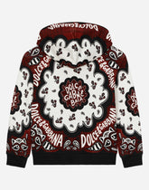Jersey hoodie with bandanna print - | Dolce & Gabbana