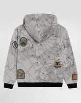 Melange hoodie with map print - | Dolce & Gabbana