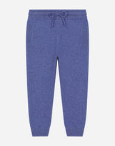 Cashmere jogging pants with DG logo - | Dolce & Gabbana