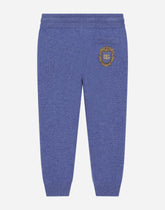Cashmere jogging pants with DG logo - | Dolce & Gabbana