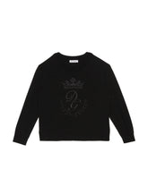 Cashmere round-neck pullover with Heritage embroidery - | Dolce & Gabbana