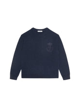 Crew neck cashmere sweater with heritage embroidery - | Dolce & Gabbana