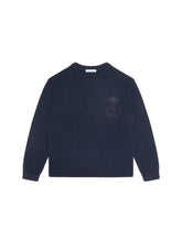 Crew neck cashmere sweater with heritage embroidery - | Dolce & Gabbana
