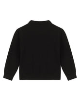 Round-neck pullover with logo embroidery - | Dolce & Gabbana