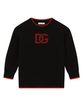 Round-neck sweater with jacquard DG logo - | Dolce & Gabbana