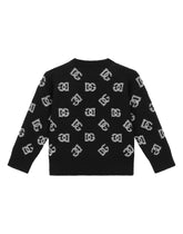 Round-neck sweater with jacquard DG logo - | Dolce & Gabbana