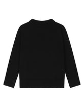 Round-neck sweater with DG logo inlay - | Dolce & Gabbana