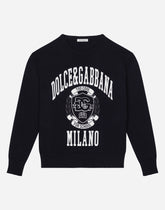 Cotton pullover with Dolce&Gabbana logo - | Dolce & Gabbana