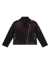 Denim jacket with rhinestone details - | Dolce & Gabbana