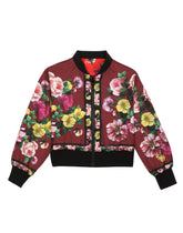 Reversible nylon bomber jacket with flower power print: - | Dolce & Gabbana