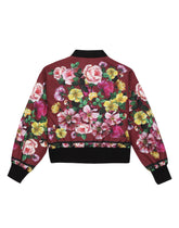 Reversible nylon bomber jacket with flower power print: - | Dolce & Gabbana