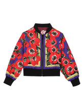 Reversible nylon bomber jacket with flower power print: - | Dolce & Gabbana