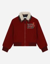 Wool-blend jacket with DG logo and floral detailing - | Dolce & Gabbana