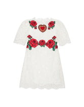 Lace dress with embroidery - | Dolce & Gabbana