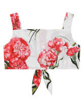 Carnation-print poplin top - | Dolce & Gabbana