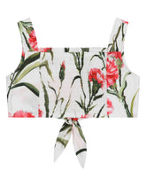 Carnation-print poplin top - | Dolce & Gabbana