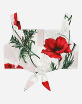 Poppy-print poplin top - | Dolce & Gabbana