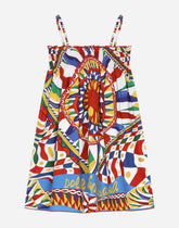 Carretto-print poplin sun dress - | Dolce & Gabbana