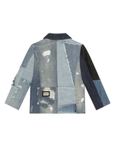 Single-breasted patchwork denim jacket - | Dolce & Gabbana