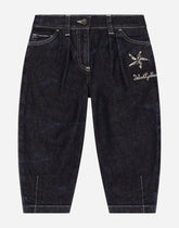 Stretch denim jeans with star patch - | Dolce & Gabbana
