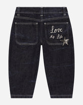 Stretch denim jeans with star patch - | Dolce & Gabbana