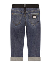 Stretch denim jeans with branded elastic - | Dolce & Gabbana