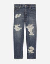5-pocket ripped denim jeans - | Dolce & Gabbana
