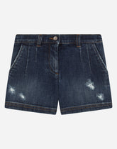 Stretch denim shorts - | Dolce & Gabbana
