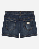Stretch denim shorts - | Dolce & Gabbana