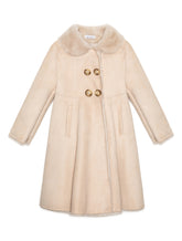 Double-breasted shearling coat with decorative buttons - | Dolce & Gabbana