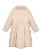 Double-breasted shearling coat with decorative buttons - | Dolce & Gabbana